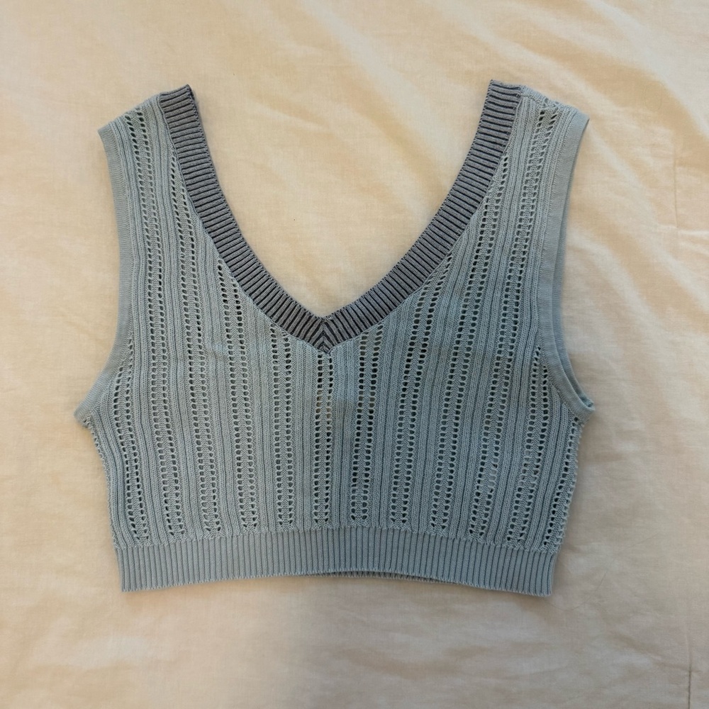 Blue Aeropostale Knit Cropped Tank Top